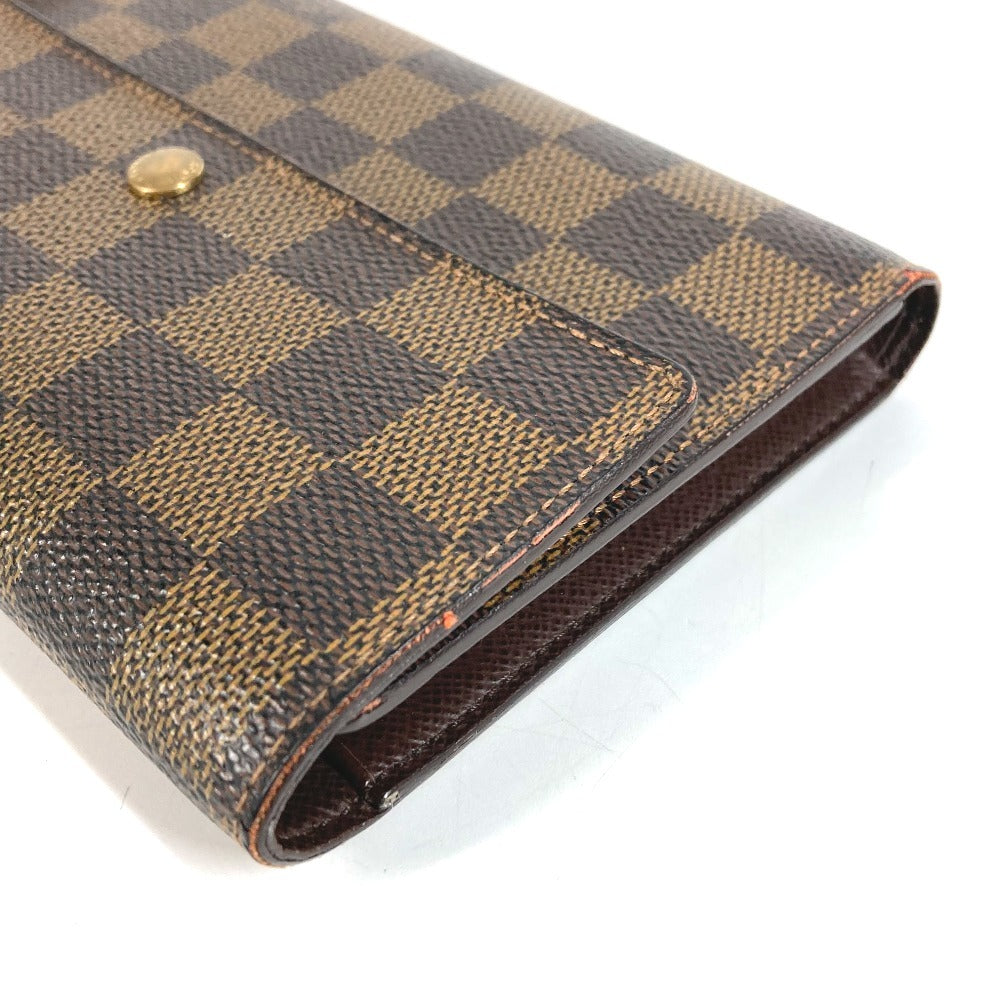 LOUIS VUITTON N61202 ダミエ ポルトトレゾールエテュイパピエ コンパクトウォレット 3つ折り財布 ダミエキャンバス ユニセックス エベヌ ブラウン