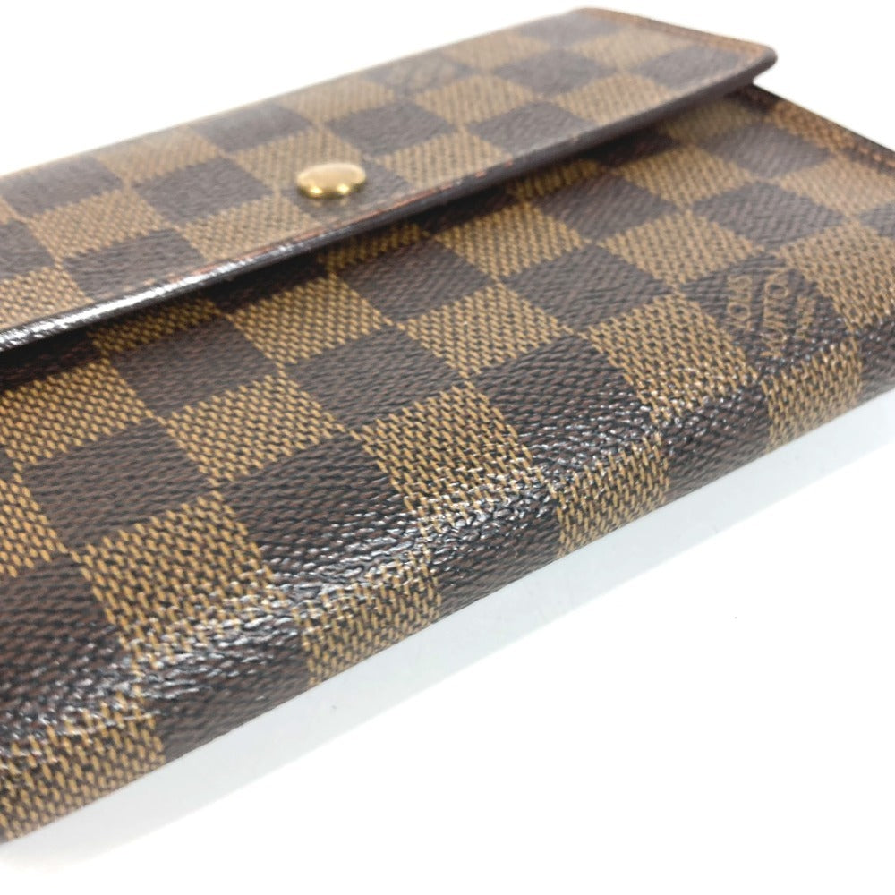 LOUIS VUITTON N61202 ダミエ ポルトトレゾールエテュイパピエ コンパクトウォレット 3つ折り財布 ダミエキャンバス ユニセックス エベヌ ブラウン