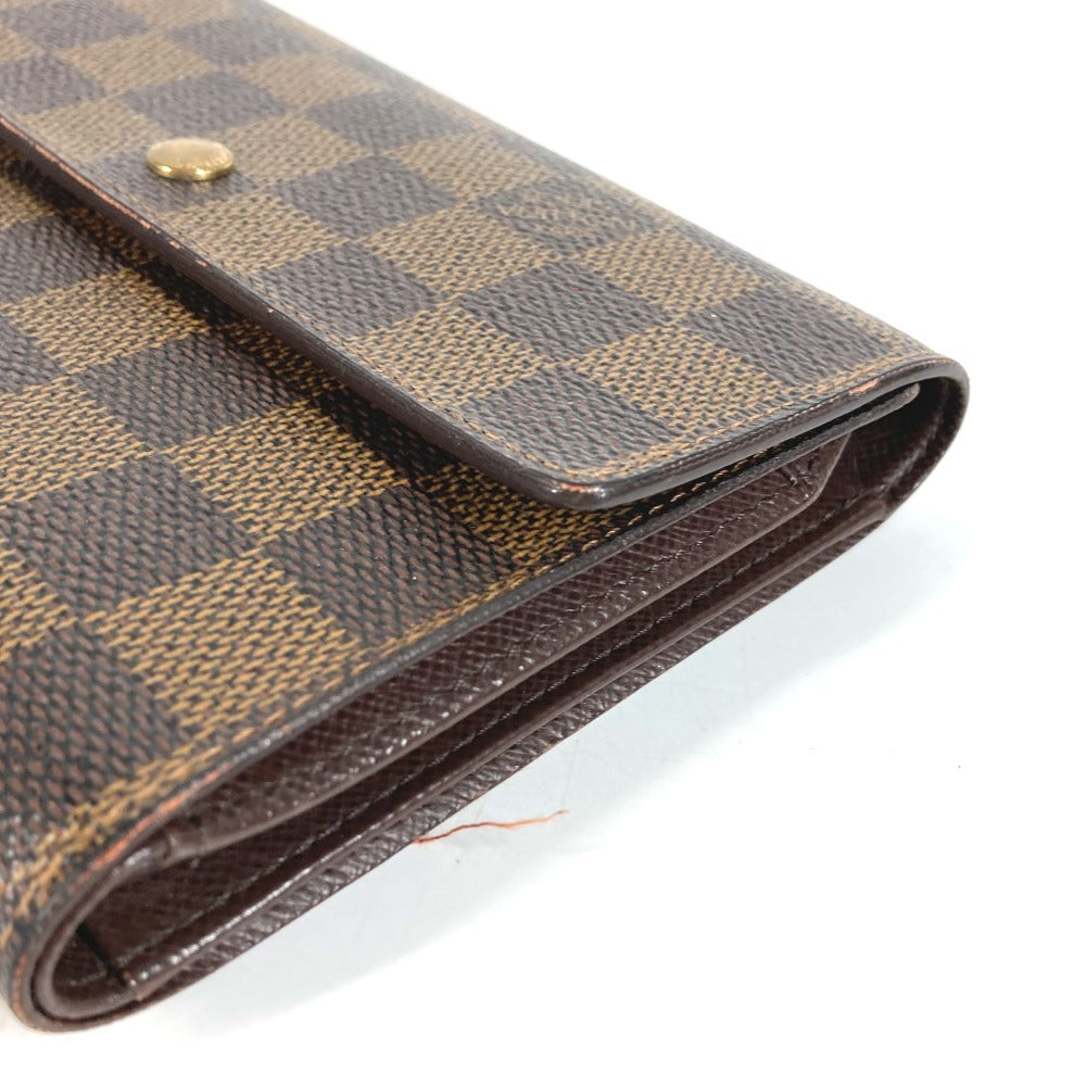 LOUIS VUITTON N61202 ダミエ ポルトトレゾールエテュイパピエ コンパクトウォレット 3つ折り財布 ダミエキャンバス ユニセックス エベヌ ブラウン