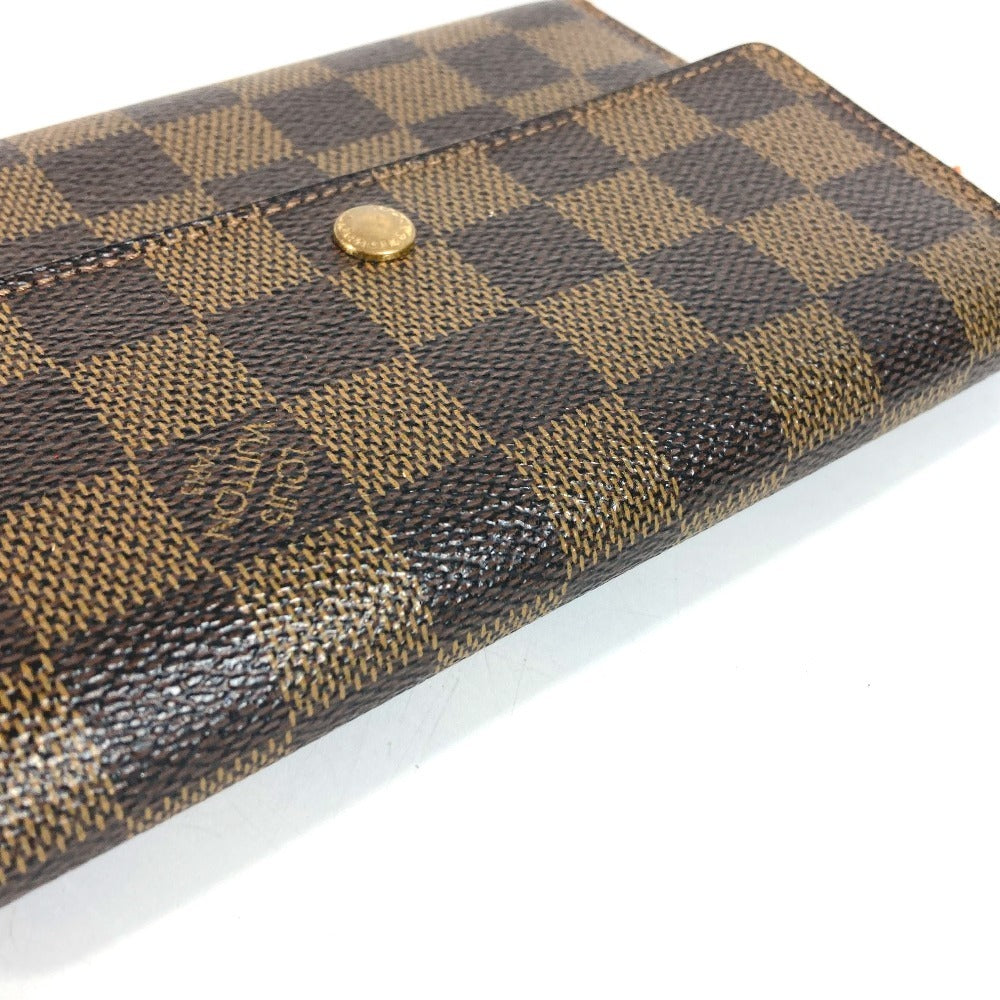 LOUIS VUITTON N61202 ダミエ ポルトトレゾールエテュイパピエ コンパクトウォレット 3つ折り財布 ダミエキャンバス ユニセックス エベヌ ブラウン