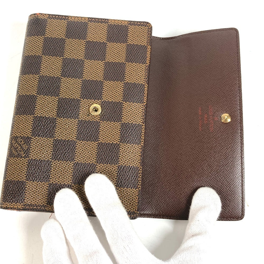 LOUIS VUITTON N61202 ダミエ ポルトトレゾールエテュイパピエ コンパクトウォレット 3つ折り財布 ダミエキャンバス ユニセックス エベヌ ブラウン