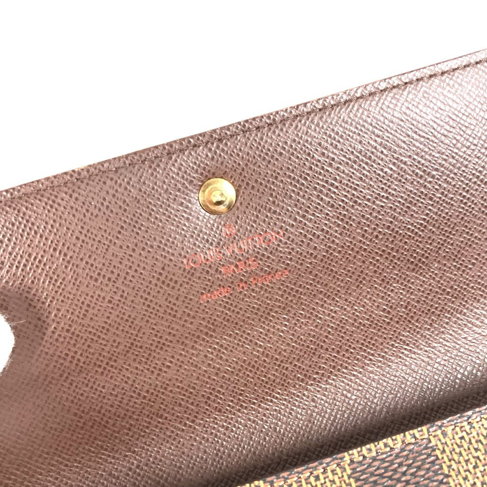LOUIS VUITTON N61202 ダミエ ポルトトレゾールエテュイパピエ コンパクトウォレット 3つ折り財布 ダミエキャンバス ユニセックス エベヌ ブラウン
