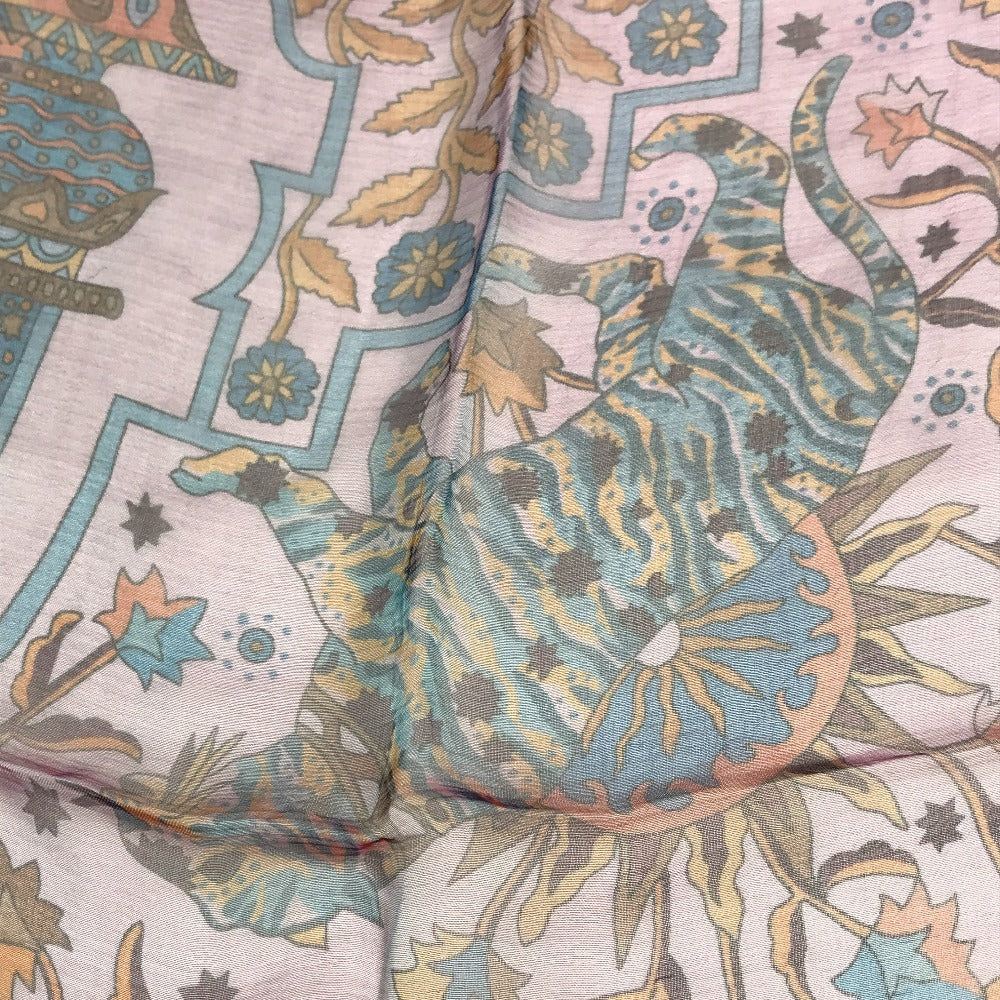 HERMES Aux Portes du Palais Kare 140 Carre 140 Shawl Stole Large Scarf Silk Unisex Purple