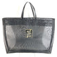 FENDI ヴィンテージ FF ロゴ メッシュ カバン 肩掛け ショルダーバッグ トートバッグ ハンドバッグ メッシュ/レザー ユニセックス ブラック