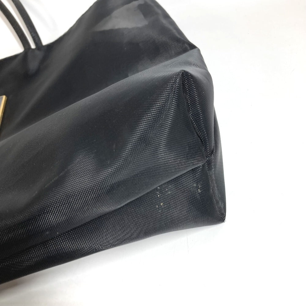 FENDI ヴィンテージ FF ロゴ メッシュ カバン 肩掛け ショルダーバッグ トートバッグ ハンドバッグ メッシュ/レザー ユニセックス ブラック
