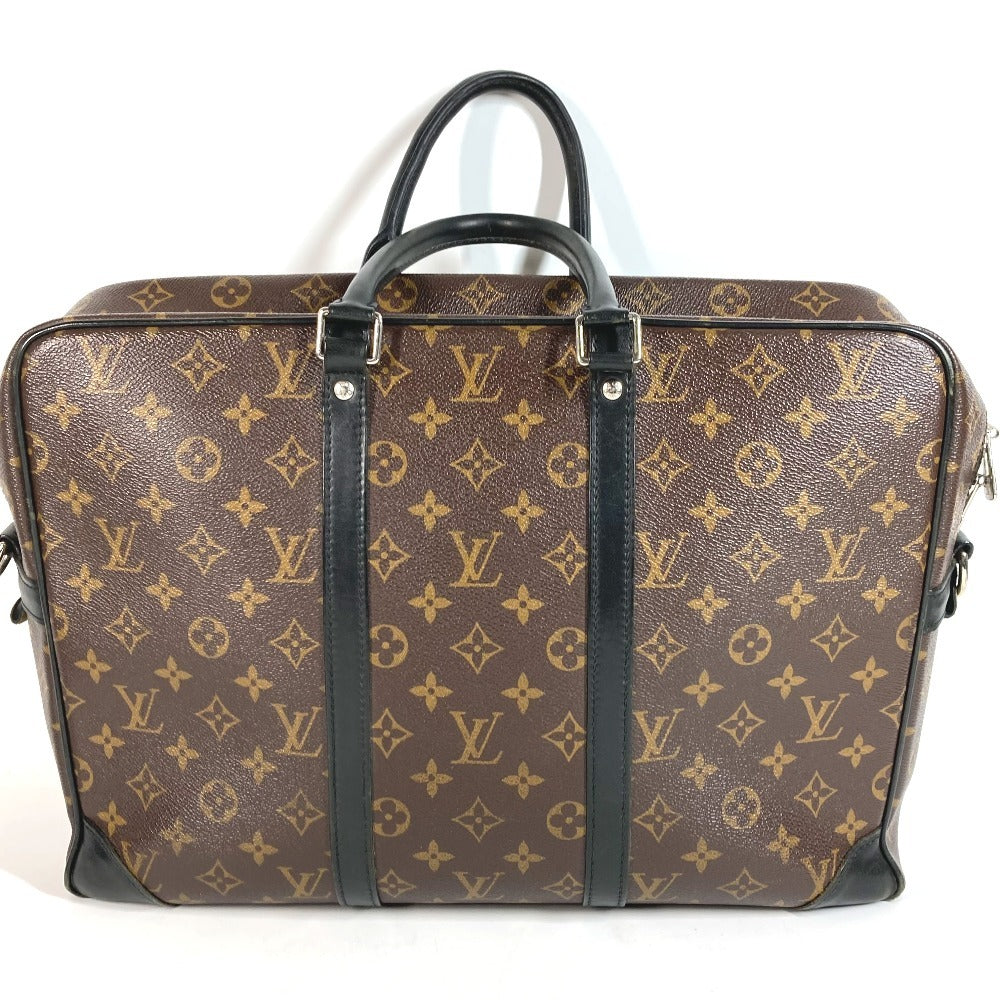 LOUIS VUITTON M40224 Monogram Macassar Port Document Voyage GM PDV Handbag Document Bag Briefcase Business Bag Monogram Macassar Canvas Unisex Brown