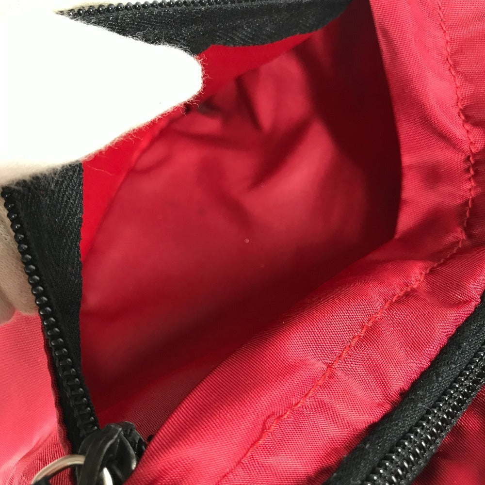 PRADA Bi-Color Triangle Logo Plate Backpack Bag Rucksack Nylon Unisex Red
