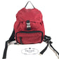PRADA Bi-Color Triangle Logo Plate Backpack Bag Rucksack Nylon Unisex Red