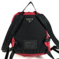 PRADA Bi-Color Triangle Logo Plate Backpack Bag Rucksack Nylon Unisex Red
