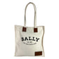 BALLY ロゴ 縦型トート カバン 肩掛け トートバッグ ショルダーバッグ コットン ユニセックス ホワイト系