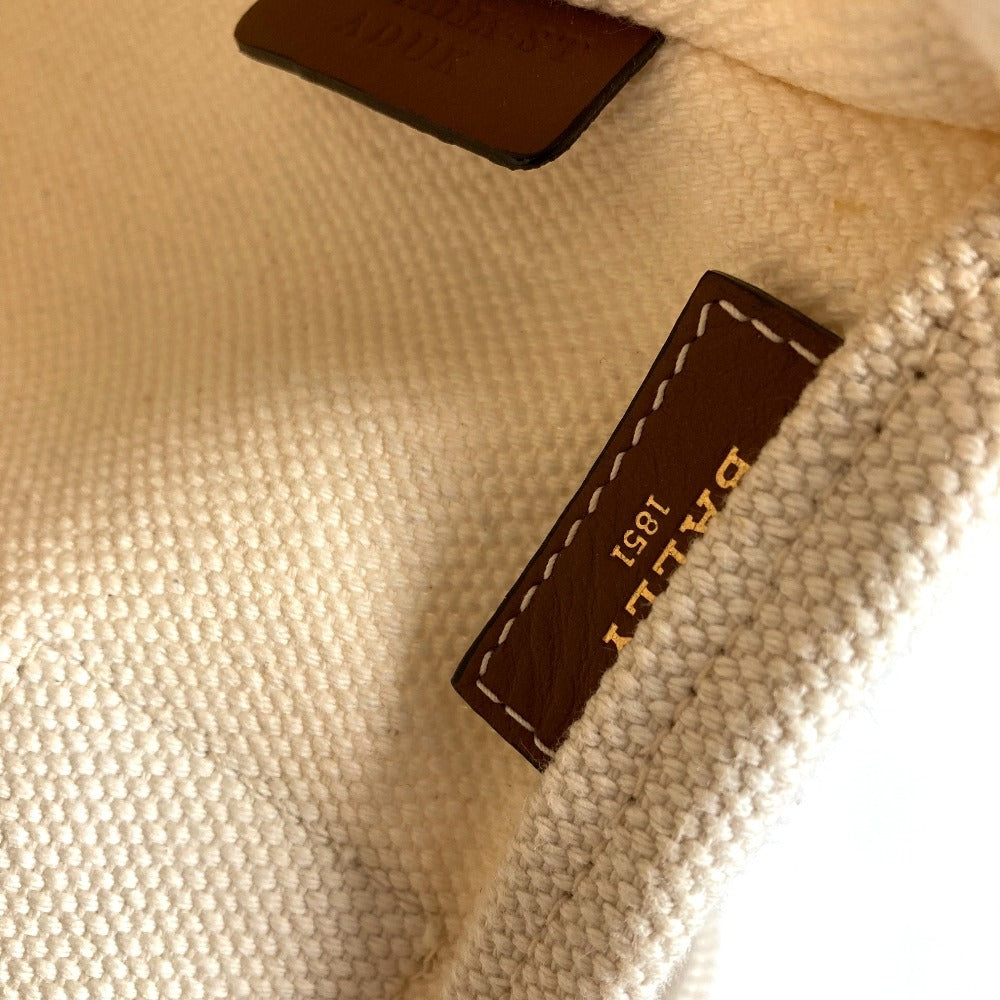 BALLY ロゴ 縦型トート カバン 肩掛け トートバッグ ショルダーバッグ コットン ユニセックス ホワイト系