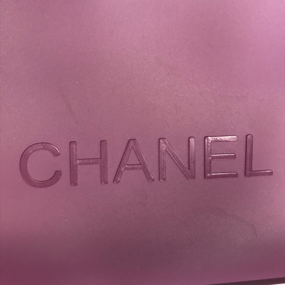 CHANEL ロゴ カバン トートバッグ 肩掛け ビーチバッグ ショルダーバッグ ビニール ユニセックス パープル