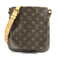 LOUIS VUITTON M51258 モノグラム ミュゼット サルサ ショート カバン 肩掛け フラップ ポシェット ショルダーバッグ ユニセックス ブラウン