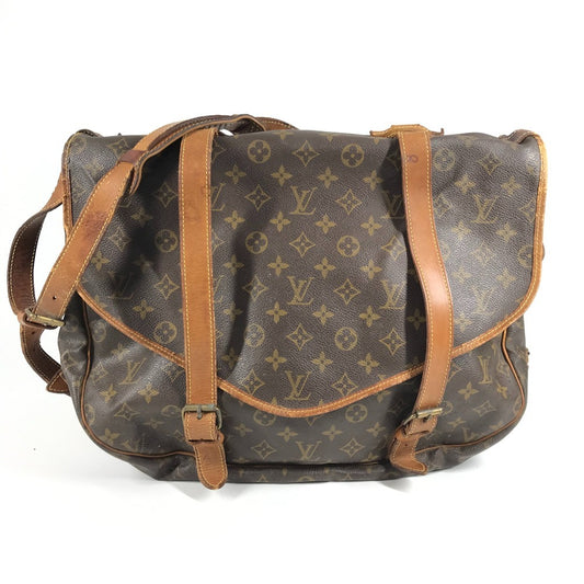 LOUIS VUITTON M42252 モノグラム ソミュール43 ソミュール 43 斜め掛け フラップ カバン ショルダーバッグ モノグラムキャンバス ユニセックス ブラウン