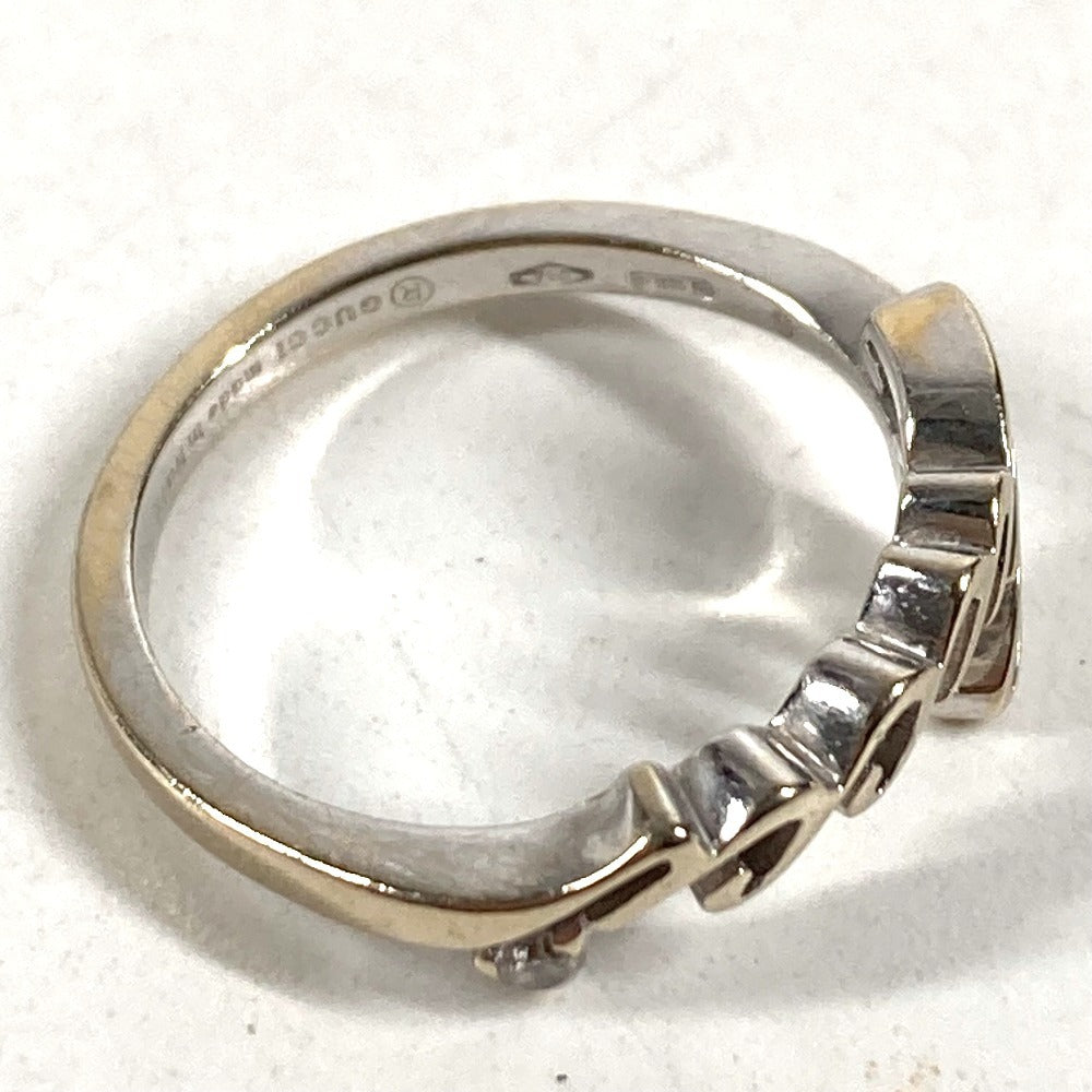 GUCCI K18 金 18K ロゴ 1PD ダイヤ ダイヤモンド アクセサリー ジュエリー リング・指輪 WG750 レディース シルバー