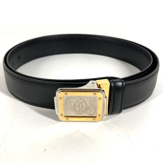 CARTIER サントス ロゴ ボトムス用ベルト バックル ベルト レザー メンズ ブラック