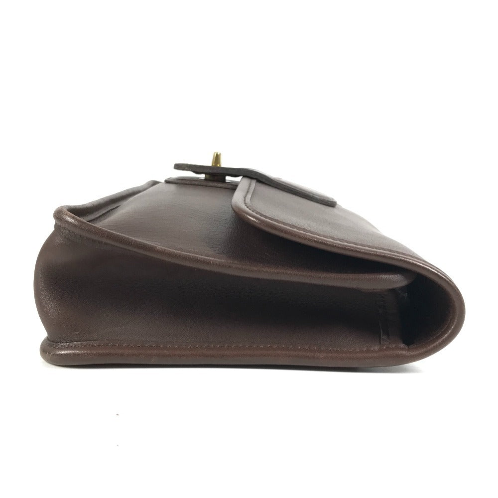 COACH 9832 オールドコーチ ロゴ カバン ストラップ付き フラップ クラッチバッグ セカンドバッグ レザー ユニセックス ブラウン