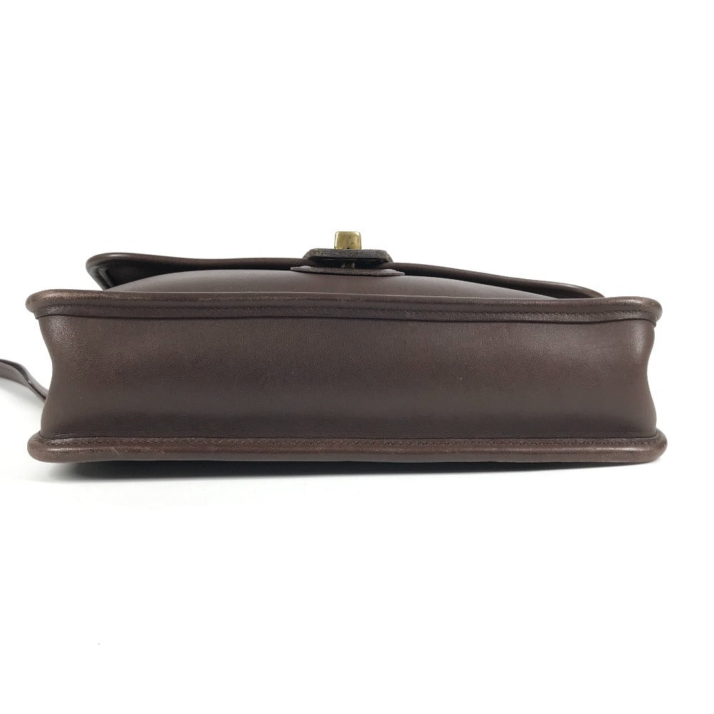COACH 9832 オールドコーチ ロゴ カバン ストラップ付き フラップ クラッチバッグ セカンドバッグ レザー ユニセックス ブラウン