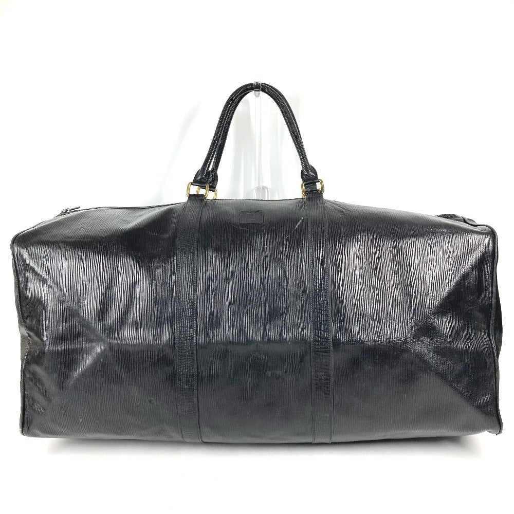 FENDI ヴィンテージ FFロゴ 旅行バッグ トラベルバッグ ハンドバッグ カバン ボストンバッグ レザー ユニセックス ブラック