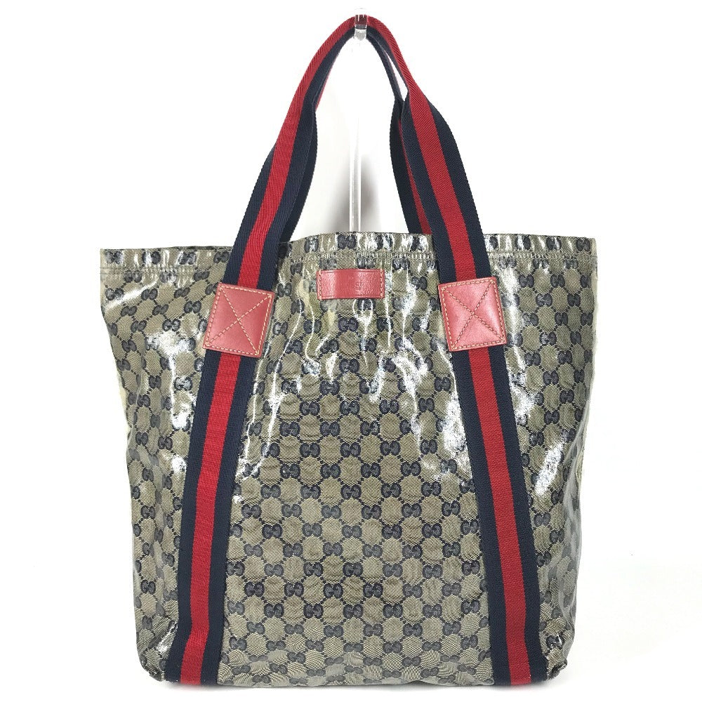 GUCCI 189669 GG logo Tote Bag Shoulder Tote Shoulder Bag Coating canvas Navy Used