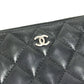 CHANEL 不明 CC CC Mark Logo Matelasse Quilted Zip Around Long Wallet Long Wallet Leather Black Used