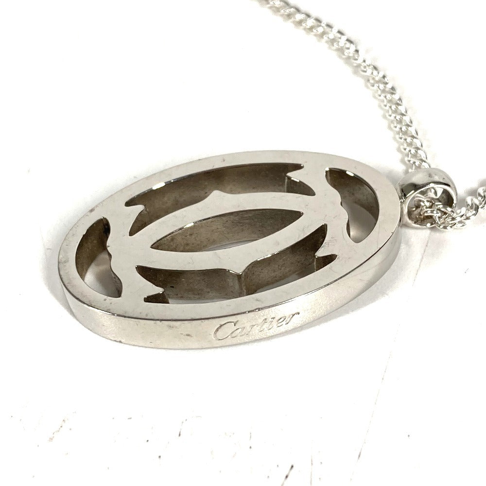 CARTIER T1220148 2C Decor Charm Logo Necklace Choker Chain Necklace Accessory Pendant top Metal Silver Used