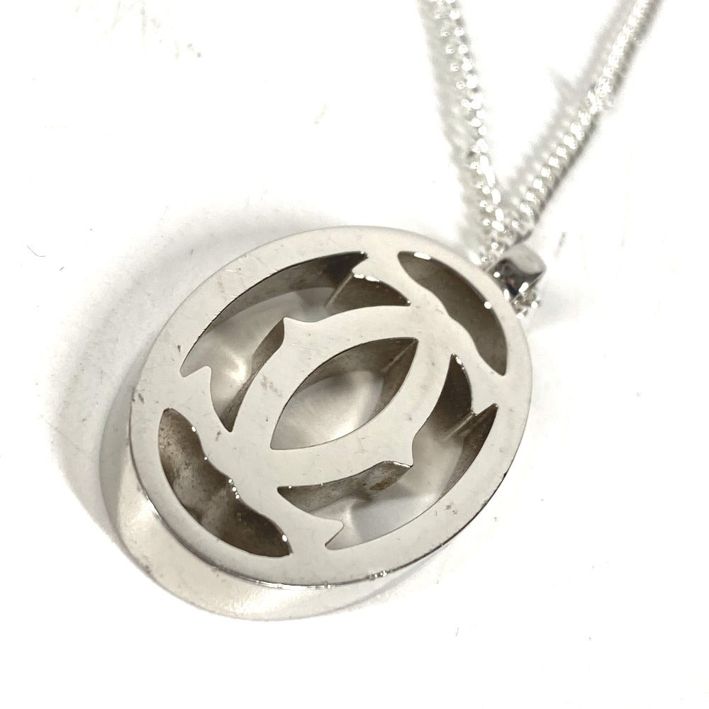 CARTIER T1220148 2C Decor Charm Logo Necklace Choker Chain Necklace Accessory Pendant top Metal Silver Used