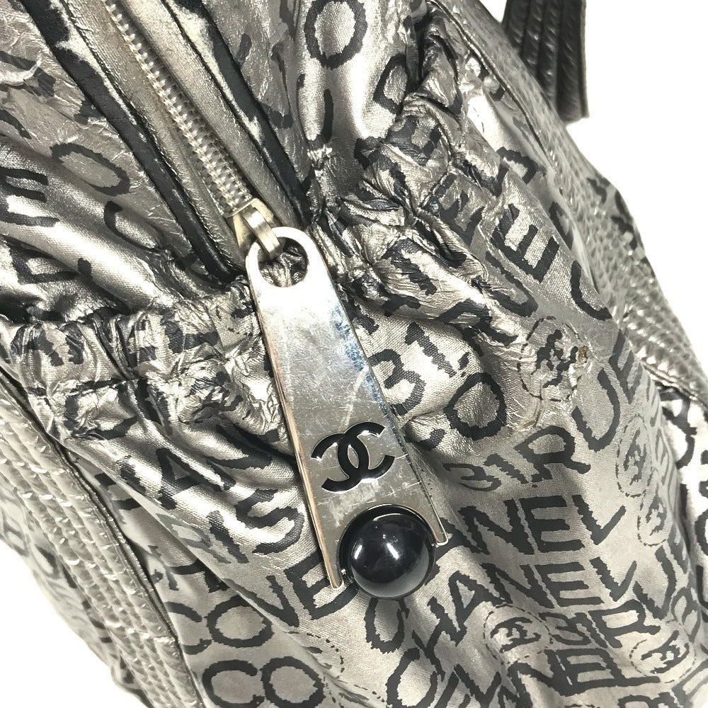 CHANEL Unlimited CC CC Mark logo Bags Hand Bag Shoulder Bag Tote Bag Duffle Bag Nylon canvas Silver/Black Used
