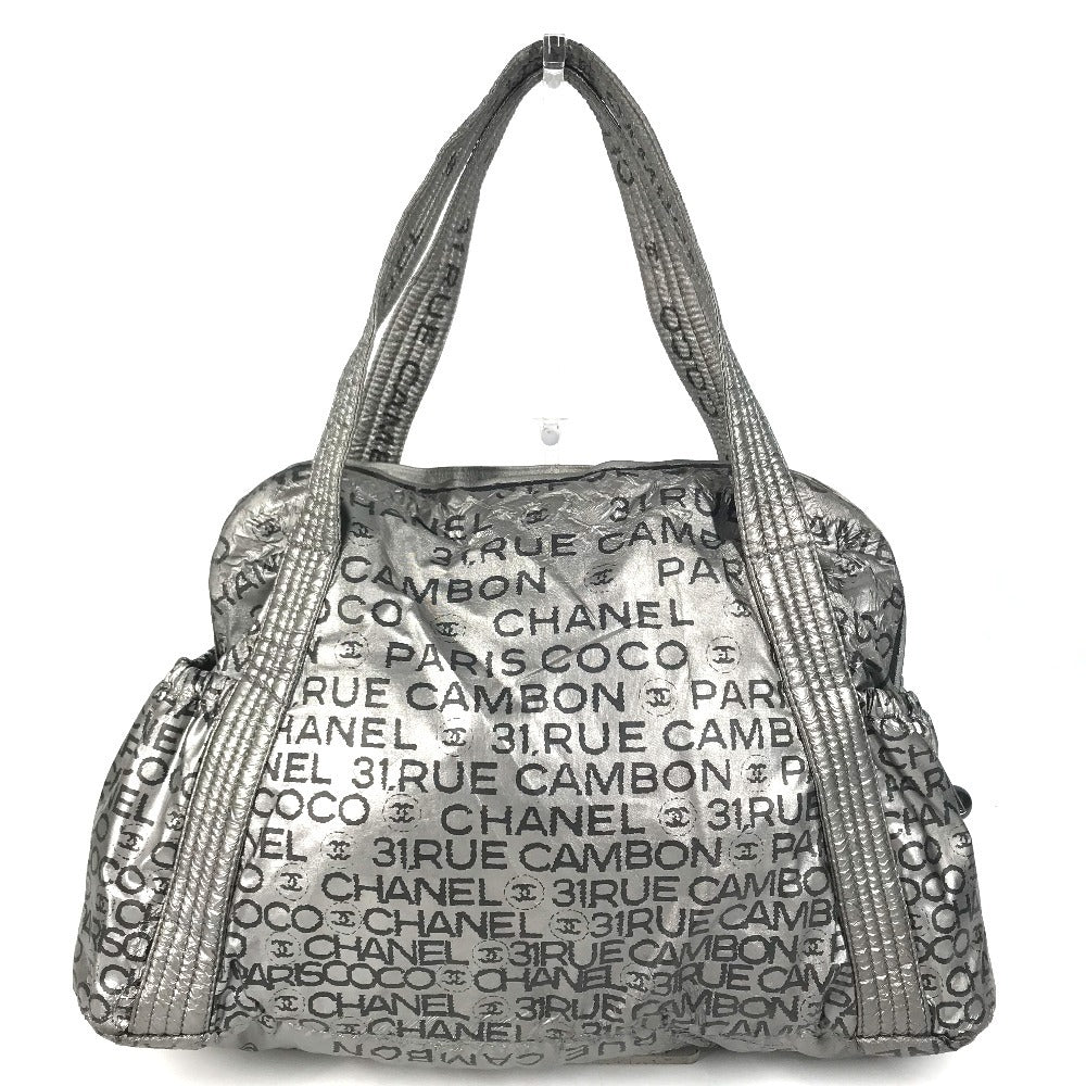 CHANEL Unlimited CC CC Mark logo Bags Hand Bag Shoulder Bag Tote Bag Duffle Bag Nylon canvas Silver/Black Used