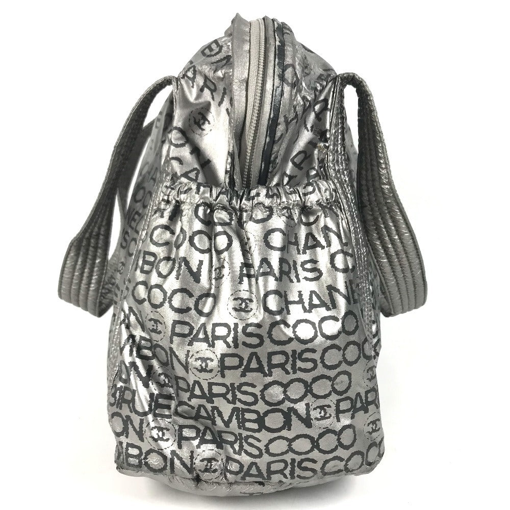 CHANEL Unlimited CC CC Mark logo Bags Hand Bag Shoulder Bag Tote Bag Duffle Bag Nylon canvas Silver/Black Used