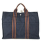 HERMES Fourre ToutMM Fourre Tout MM Bag Tote Bag Hand Bag cotton Navy/Brown Used