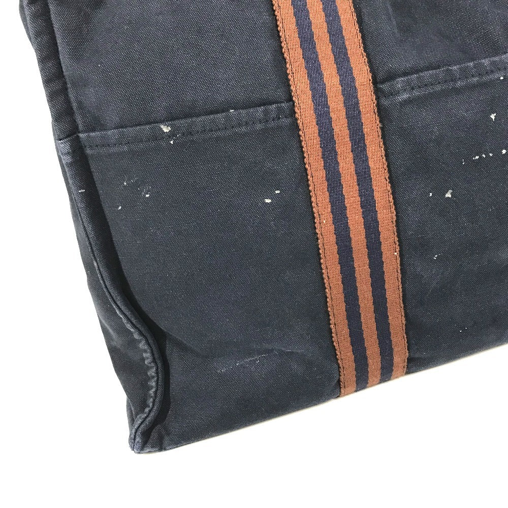 HERMES Fourre ToutMM Fourre Tout MM Bag Tote Bag Hand Bag cotton Navy/Brown Used