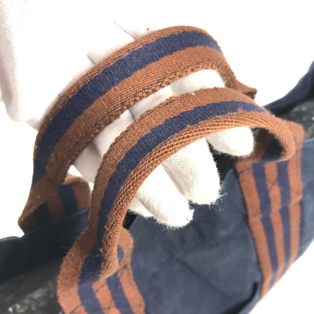 HERMES Fourre ToutMM Fourre Tout MM Bag Tote Bag Hand Bag cotton Navy/Brown Used