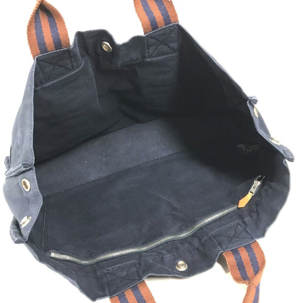 HERMES Fourre ToutMM Fourre Tout MM Bag Tote Bag Hand Bag cotton Navy/Brown Used
