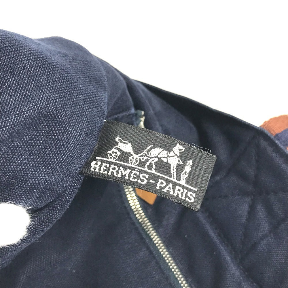HERMES Fourre ToutMM Fourre Tout MM Bag Tote Bag Hand Bag cotton Navy/Brown Used
