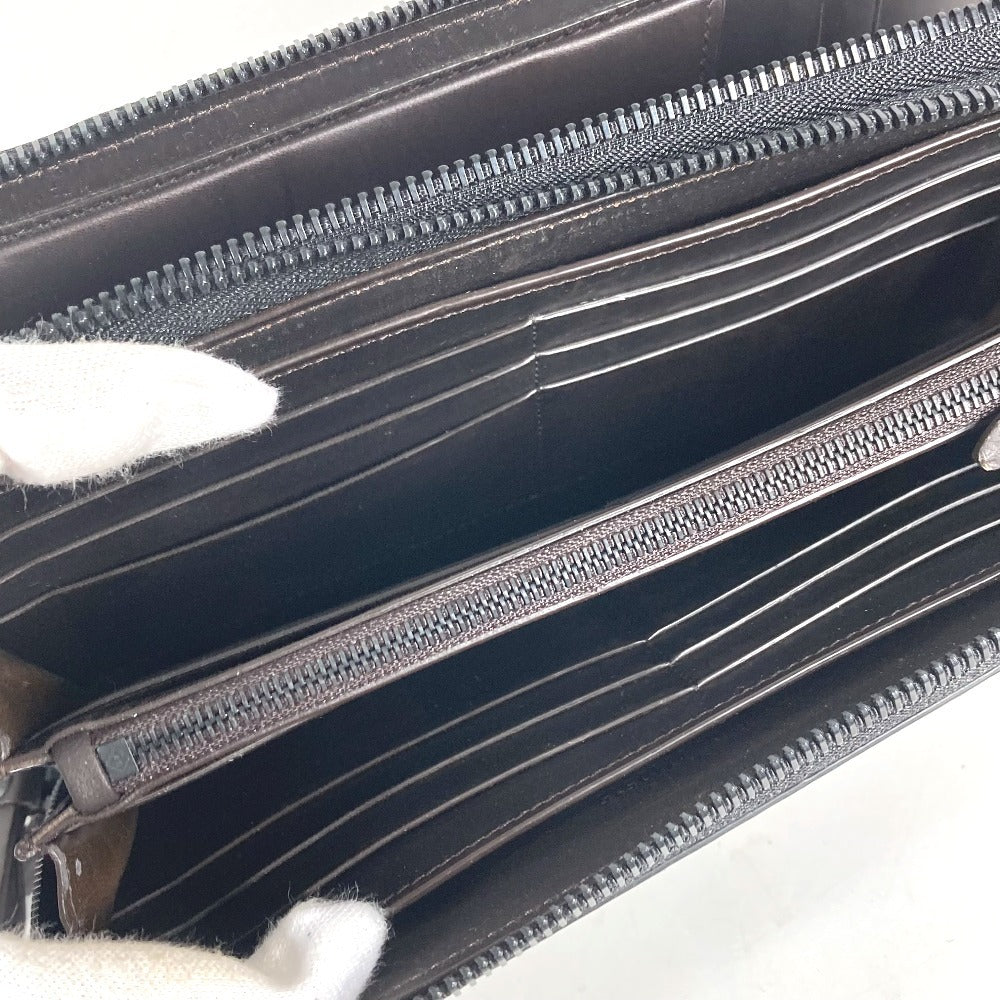 Dunhill Travel Case Hand Bag Wallet Long Wallet Zip Around Long Wallet Leather Black Used