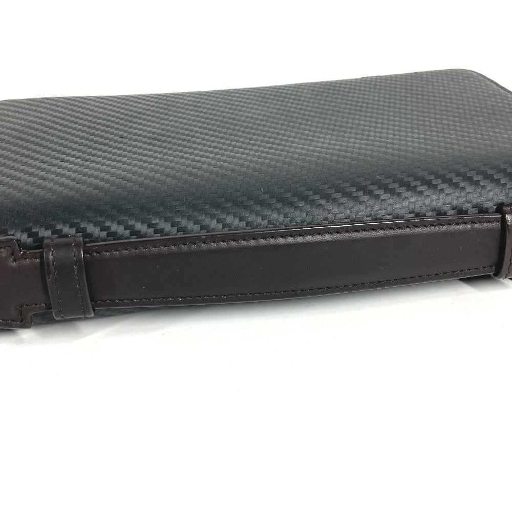 Dunhill Travel Case Hand Bag Wallet Long Wallet Zip Around Long Wallet Leather Black Used