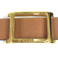 BVLGARI logo Buckle belt belt Leather Brown/GoldHardware Used