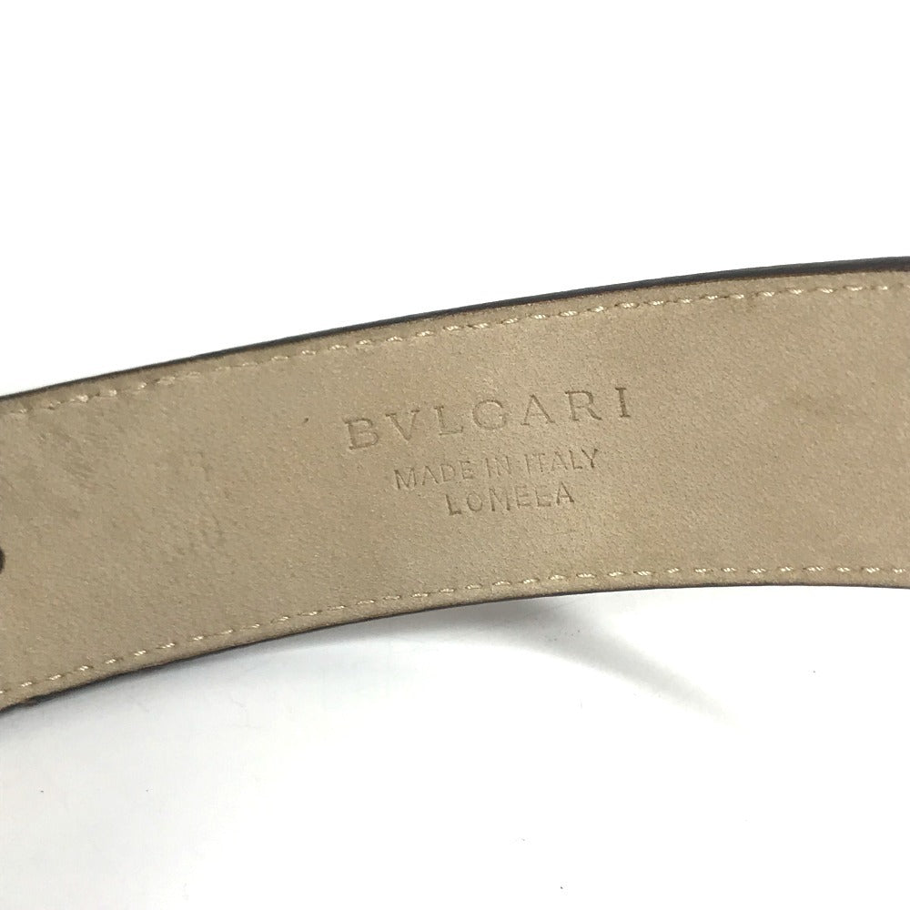 BVLGARI logo Buckle belt belt Leather Brown/GoldHardware Used