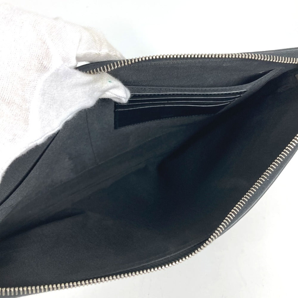 Dior logo Pouch Bag Clutch bag Leather Black Used