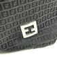 FENDI Zucchino logo Bag Tote Bag shawl Shoulder Bag Leather/Canvas Black Used