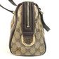 GUCCI 181487 GG logo crystal Mini Duffle Bag with Ribbon - Hysteria Hand Bag Leather / Coated Canvas Beige/Dark brown Used