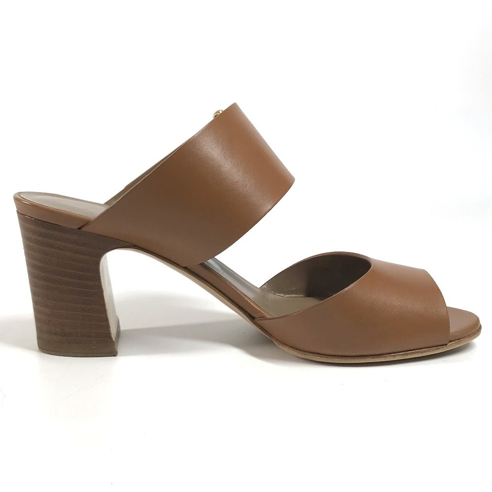 HERMES belt Shoes shoes heel Sandals Leather Brown Used