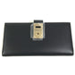 Salvatore Ferragamo 22 0522 Bicolor Gancini logo 2-fold long wallet Long Wallet Leather Black/pink Used