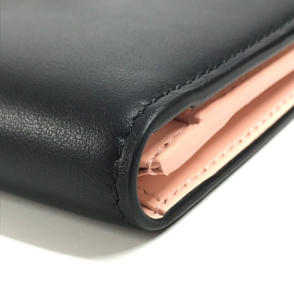 Salvatore Ferragamo 22 0522 Bicolor Gancini logo 2-fold long wallet Long Wallet Leather Black/pink Used