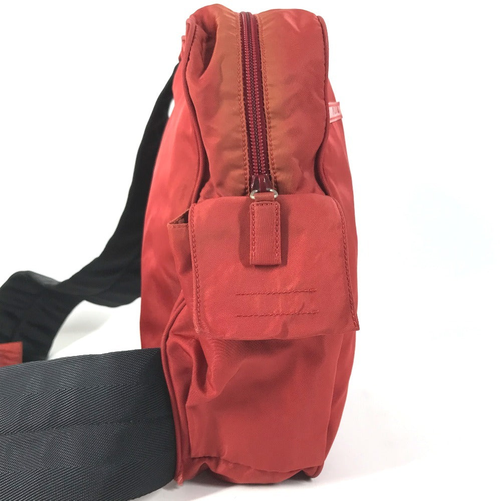 PRADA B9250Y Sports logo Bag, Belt Bag, Shoulder Bag, Crossbody Bag body bag Nylon Red/Black Used