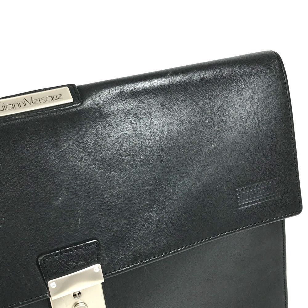 VERSACE vintage logo Bag, Flap, Cluch Bag Clutch bag Leather Black Used