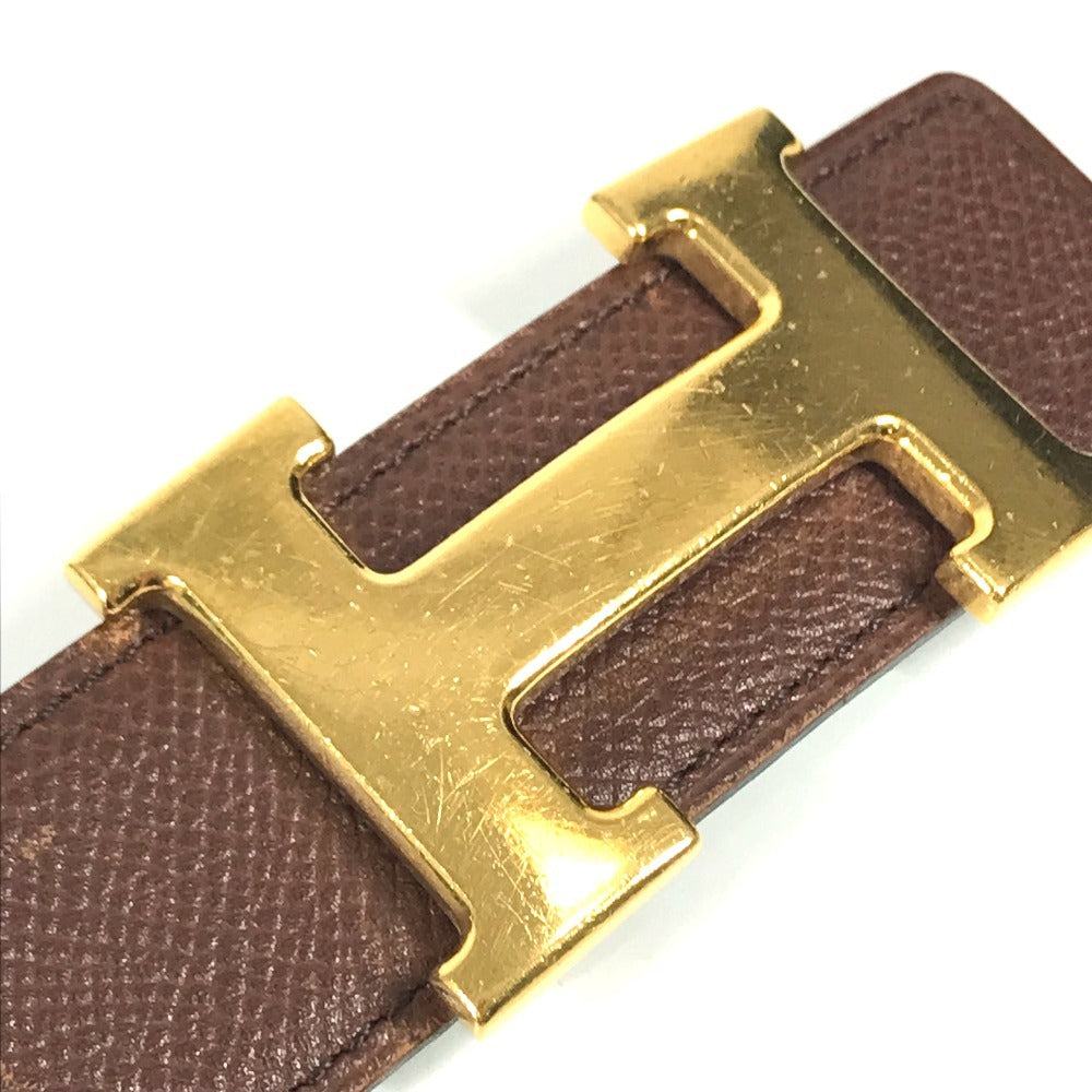 HERMES H belt Accessories, bottom belt buckles belt Leather Green/Red x GoldHardware Used