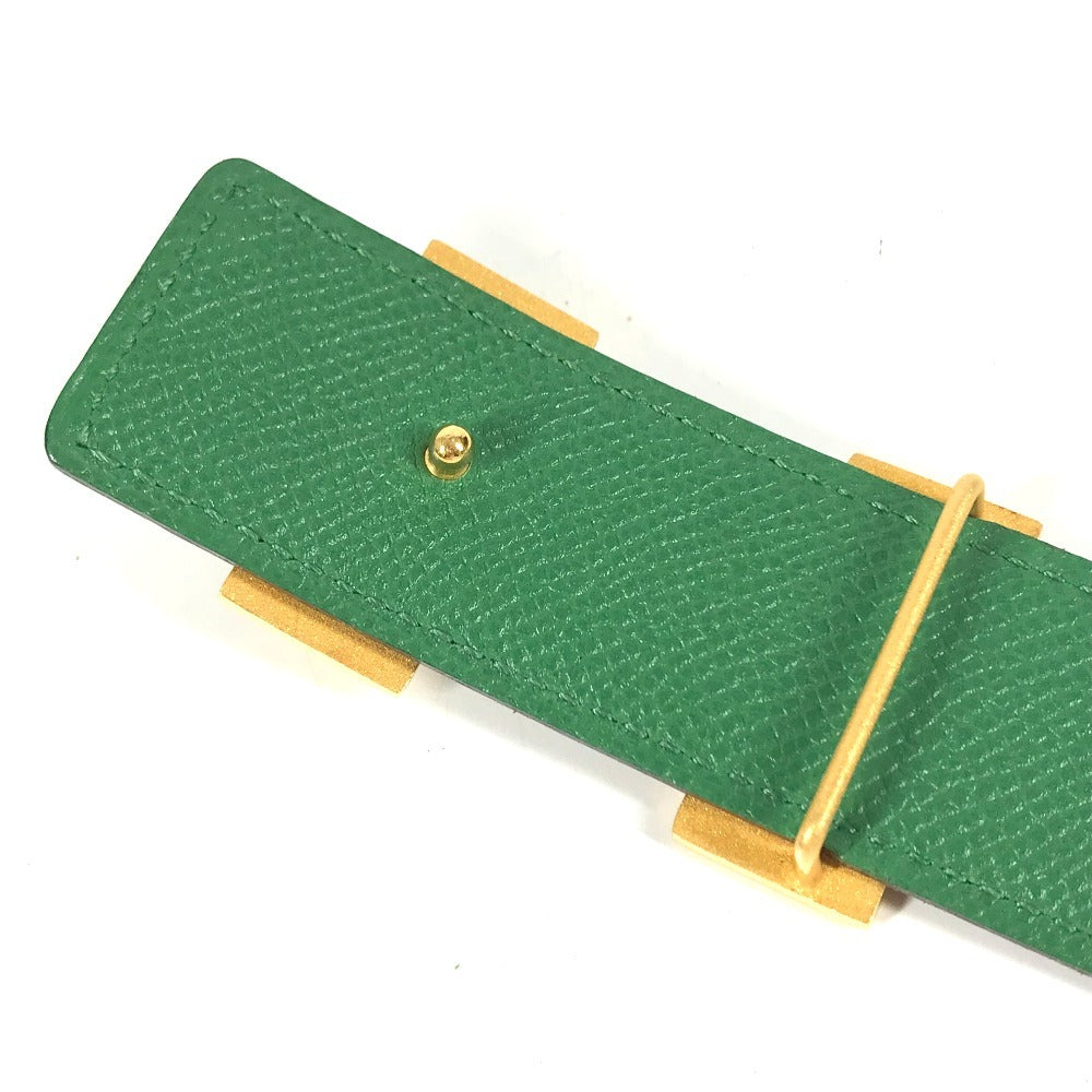 HERMES H belt Accessories, bottom belt buckles belt Leather Green/Red x GoldHardware Used