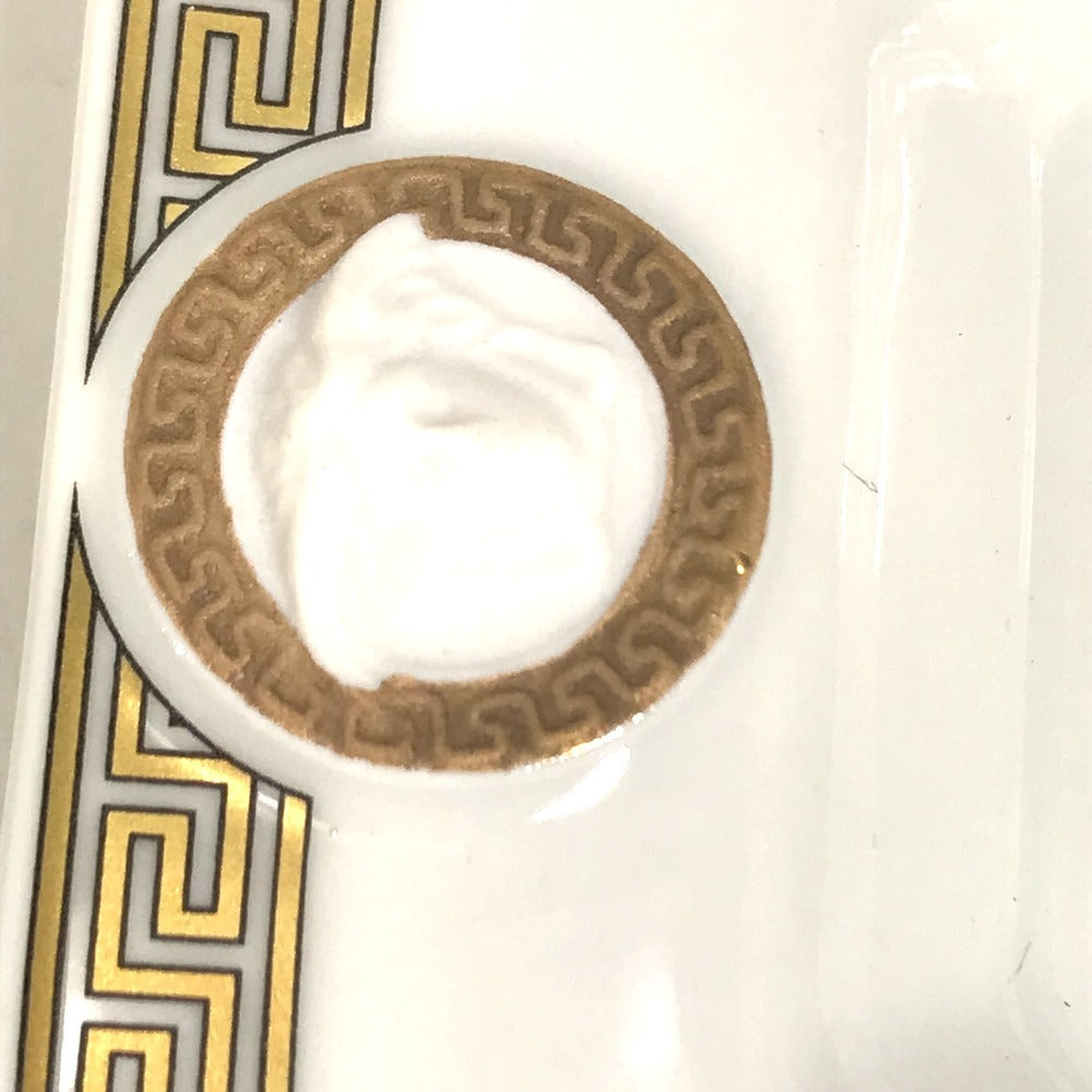 VERSACE Rosenthal Rosenthal Medusa logo Ashtray accessory case ashtray Pottery White/Gold Used